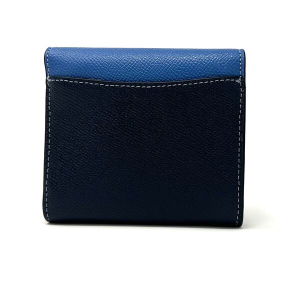 Coach Small Trifold Wallet Sky Blue Multi Leather CF446 - Picture 3 of 8